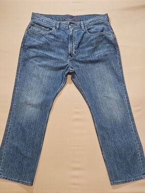Lacoste Men's Vintage-Style Blue Relaxed Jeans